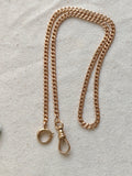 Antique 14k Curb Link Watch Chain Necklace, Gift for Her