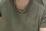 Antique Victorian 17" Gold Filled Ornate Heavy Gauge Interlocking Link Collar Chain, Gift for Her