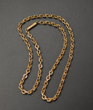 Antique Victorian 17" Gold Filled Ornate Heavy Gauge Interlocking Link Collar Chain, Gift for Her
