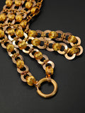 Antique Victorian 14K Solid Yellow Gold Ornate Interlocking Link Book Chain Necklace, Collar Locket Chain, Statement Necklace, 21.75 Inches