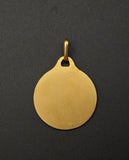 Classic French Vintage 18K Augis Charm Pendant with Diamond and Synthetic Ruby Accents, Gift for Her