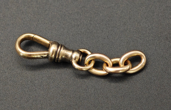 Antique 10k (Marked 14K) Solid Gold Swivel Dog Clip, Clasp, Chain Connector Extender, Charm Holder, Old Findings, Watch Chain Fob Part