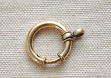 Large Size Antique Gold Filled Bolt Clasp, Chain Connector Extender, Charm Holder, Watch Chain Parts
