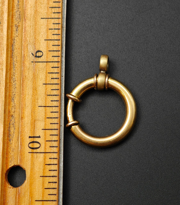 Large Size Antique Gold Filled Bolt Clasp, Chain Connector Extender, Charm Holder, Watch Chain Parts