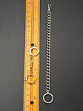 Antique Sterling Silver Short Watch Chain with Extra Large Size Bolt Clasp Swivel Dog Clip, Bracelet, Chain Connector Extender, Charm Holder