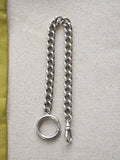 Antique Sterling Silver Short Watch Chain with Extra Large Size Bolt Clasp Swivel Dog Clip, Bracelet, Chain Connector Extender, Charm Holder