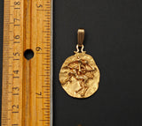 Vintage 14K Gold Sagittarius Zodiac Horoscope Charm Pendant, Lucky Charm