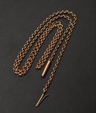 Genuine Victorian 12k Gold Collar Chain, Rolo Belcher Biker Link - 17.25 " Ornate Antique