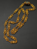 Antique Edwardian 14k Filigree Sautoir Long Chain Necklace, 32.25" | Early 1900s