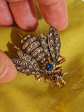 [Sold via Layaway] Antique Late 19th Century Victorian French 18K Gold Silver Bee Brooch Pendant
