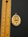 Victorian Etruscan Revival 14K-15K Gold Seed Pearl Oval Locket - Circa 1880s