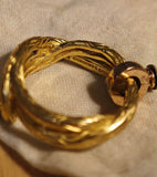 Vintage Angela Cummings 18k Gold Brutalist Textured Abstract Inter-knotting Ring, Ring Size 7.5