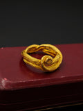 Vintage Angela Cummings 18k gold textured abstract Inter-knotting Ring, Ring Size 7.5