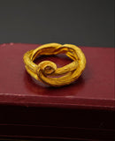 Vintage Angela Cummings 18k gold textured abstract Inter-knotting Ring, Ring Size 7.5