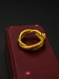 Vintage Angela Cummings 18k gold textured abstract Inter-knotting Ring, Ring Size 7.5
