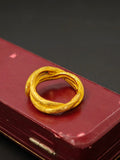 Vintage Angela Cummings 18k Gold Brutalist Textured Abstract Inter-knotting Ring, Ring Size 7.5