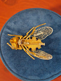 Vintage Buccellati 18K Gold Diamond Enamel Bee Brooch, Signed Statement Jewelry