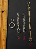 Vintage Antique Sterling Silver Watch Chain Clip Extender, Charm Holder Findings