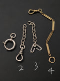 Antique Gold Filled Watch Chain Extender: Swivel Dog Clip Clasp Set