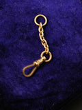 Antique 10k Solid Gold Swivel Dog Clip Extender, Watch Chain Fob Part