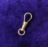 Antique 18K Solid White Gold Swivel Dog Clip Clasp, Watch Chain Fob Part