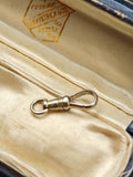 Antique 18K Solid White Gold Swivel Dog Clip Clasp, Watch Chain Fob Part