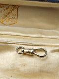Antique 18K Solid White Gold Dog Clip Clasp, Watch Chain Fob Part
