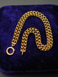 Victorian 14K Gold Interlocking Link Double-Strand Bracelet Chain Extender with 9K Clasp and Fitting – 7 7/8 Inches