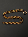 Victorian 14K Gold Interlocking Link Double-Strand Bracelet Chain Extender with 9K Clasp and Fitting – 7 7/8 Inches