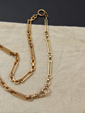 Antique Austro-Hungarian 14k Gold Bar Link Chain Extender, Bolt Clasp
