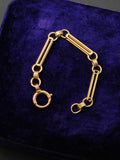 Antique Austro-Hungarian 14k Gold Bar Link Chain Extender, Bolt Clasp