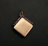 Antique 10K Gold Two-Tone Diamond Starburst Locket, Victorian Watch Fob