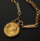 Antique Art Nouveau 10K Repoussé “Gibson Girl” Lady Locket, Gift for Her
