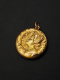 Antique Art Nouveau 10K Repoussé “Gibson Girl” Lady Locket, Gift for Her
