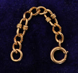 Antique 10k Solid Gold Bolt Spring Clasp Chain Extender, Watch Chain Fob Part