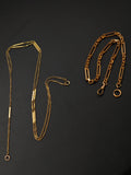 Antique Gold Filled Paper Clip Link Watch Chain Necklace, 13 5/8"