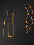 Antique Gold Filled Paper Clip Link Watch Chain Necklace, 13 5/8"