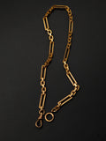 Antique Gold Filled Paper Clip Link Watch Chain Necklace, 13 5/8"