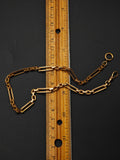 Antique Gold Filled Paper Clip Link Watch Chain Necklace, 13 5/8"
