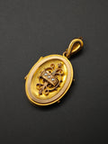 Victorian Etruscan Revival 12k Seed Pearl Oval Locket- Circa 1880s