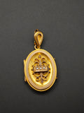 Victorian Etruscan Revival 12k Seed Pearl Oval Locket- Circa 1880s