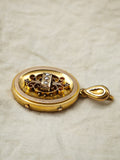 Victorian Etruscan Revival 12k Seed Pearl Oval Locket- Circa 1880s