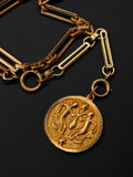 Antique 14k Gold Bar Link Chain Extender, Bolt Clasp