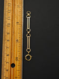 Antique 14k Gold Bar Link Chain Extender, Bolt Clasp