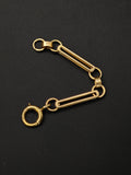 Antique 14k Gold Bar Link Chain Extender, Bolt Clasp