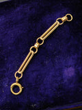 Antique 14k Gold Bar Link Chain Extender, Bolt Clasp