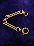 Antique 14k Gold Bar Link Chain Extender, Bolt Clasp