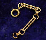 Antique 14k Gold Bar Link Chain Extender, Bolt Clasp