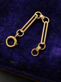 Antique 14k Gold Bar Link Chain Extender, Bolt Clasp