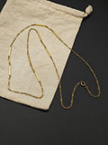 Edwardian Art Deco Gold Filled Bar Link Necklace, Ornate Antique Chain (25.5")